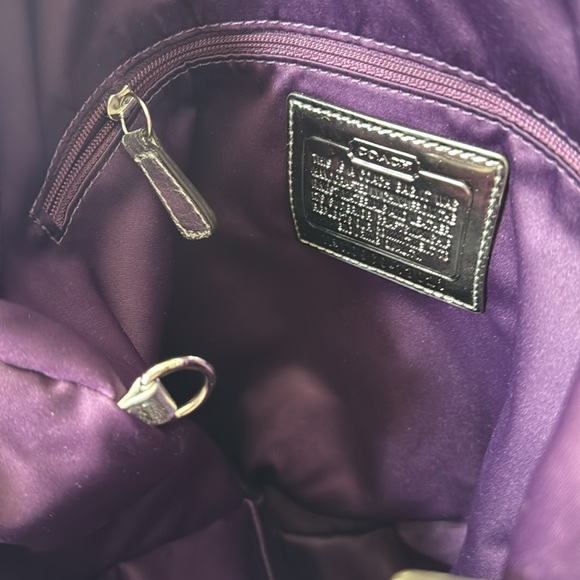 NWT Coach poppy sequins spotlight tote silver leather multi straps 11”x14”x4” - Picture 7 of 11